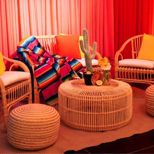 mexican set up rattan coffee table