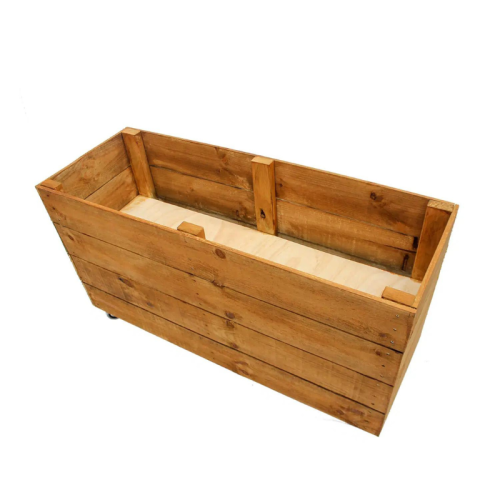 top view wooden planter box