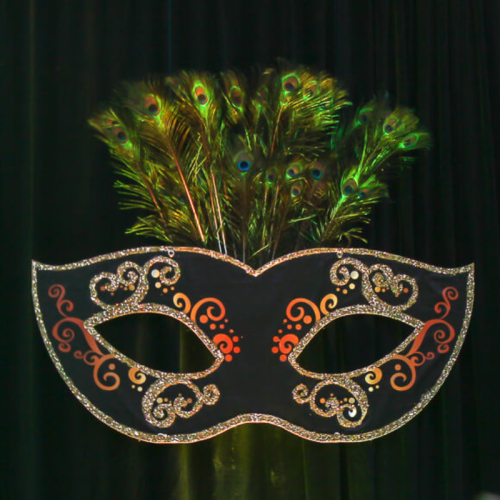 masquerade masks with peacock feathers