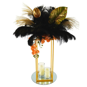 feathered floral table centrepiece