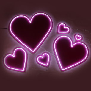 Pink hearts neon signs 