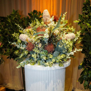 native florals and greenery centrepiece 
