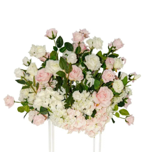 pink and white florals and greenery