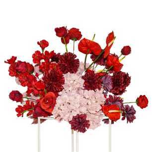 pink and red floral centrepiece