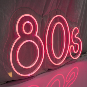 80s neon sign side view