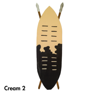 cream and black african safari shield