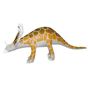 yellow patterned Styracosaurus dinosaur