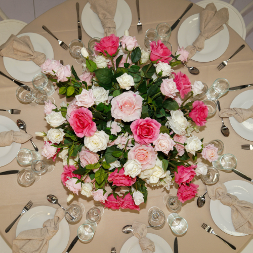 Floral Centrepiece - Mixed Pinks Garden Style 2