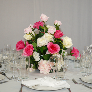 Floral Centrepiece - Mixed Pinks Garden Style 3