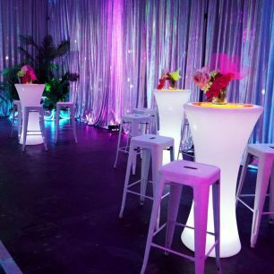 Neon Disco Party Illuminated Bar Table
