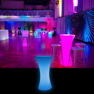 Illuminated Round High Bar Table