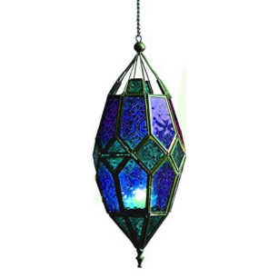 blue hanging lantern oval mosaic 