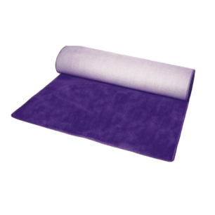 purple rolled up carpet runner 