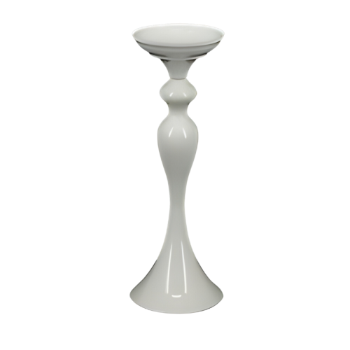 white gloss candle holder