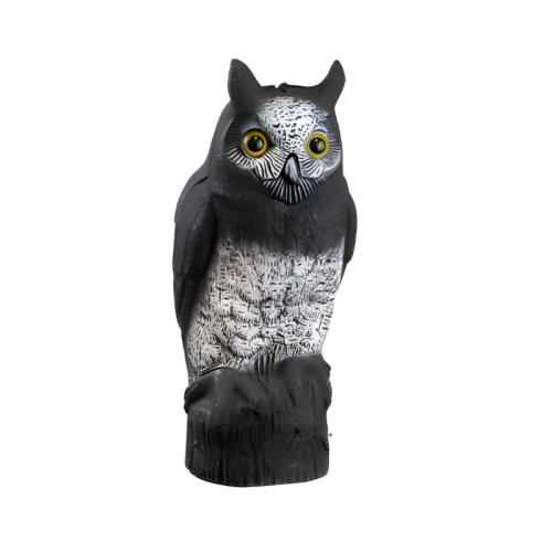 large ceramic black owl prop