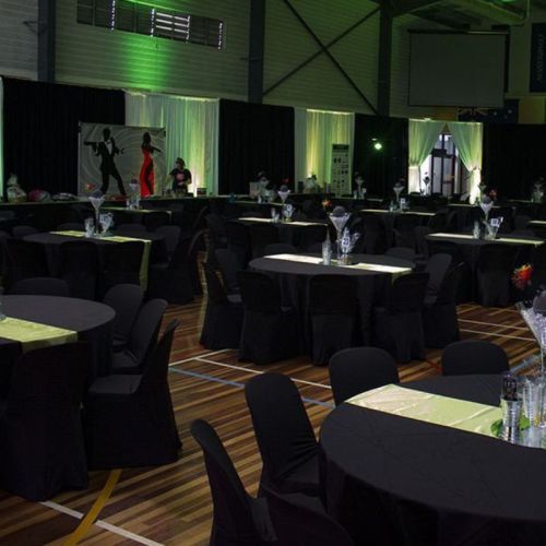 black chairs and table gala