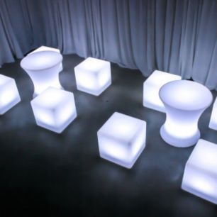 LED white illuminated furniture 