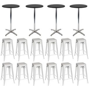bar tables and stools white