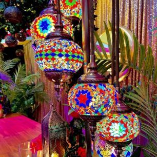 patterned mosaic light lanterns