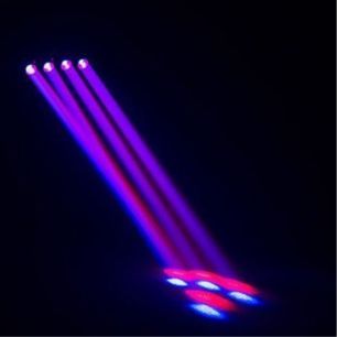red, blue and purple light beams