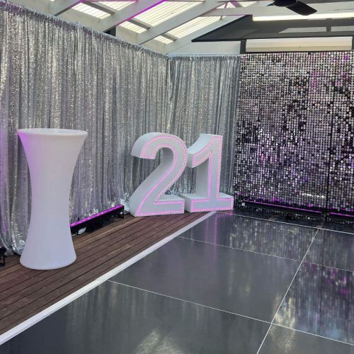 light up numbers at an outdoor 21st