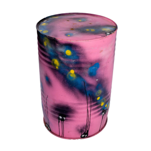 Pink Graffiti Painted Oil Drums