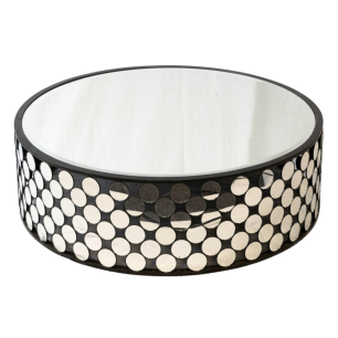mirror toped round coffee table
