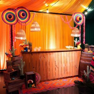 mexican themed party bar set up