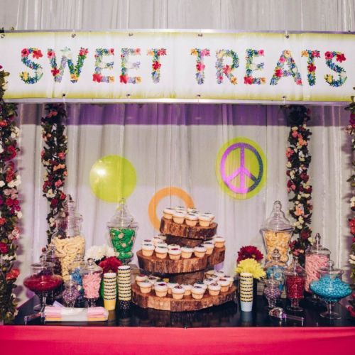 Sweet treats floral banner 70s theme