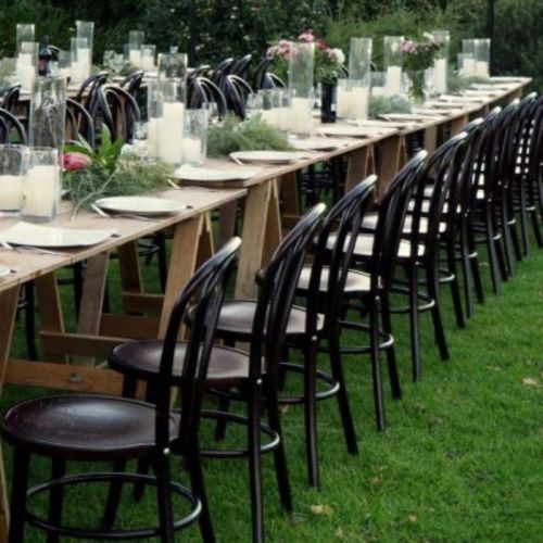 outdoor dining setting walnut bentwood chairs
