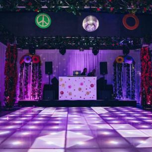 60s themed party with LED dancefloor
