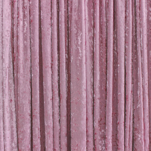 dusty pink coloured crushed velvet drape
