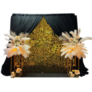 Sequin Backdrop - Black & Gold
