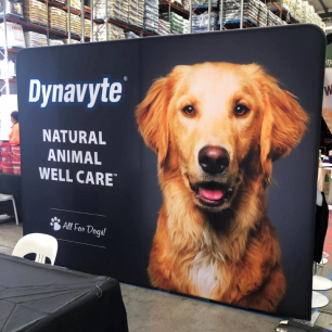 company media wall with dog image