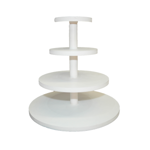 3 tiered white wooden cake stand 