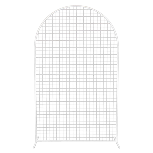 white mesh arched backdrop