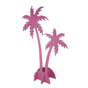 pink wooden palm tree