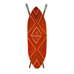 red patterned african safari shield