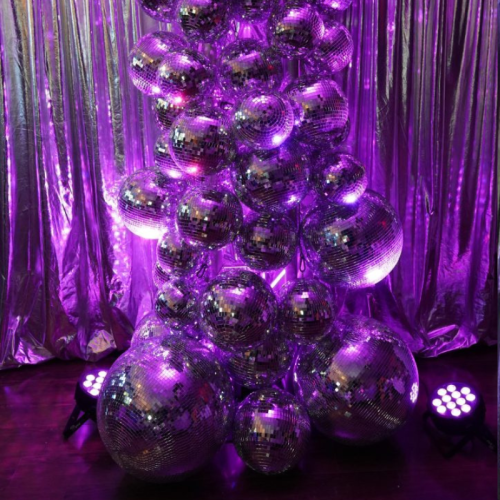 purple disco ball pillar