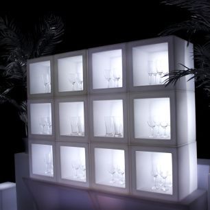 glow white open LED cubes