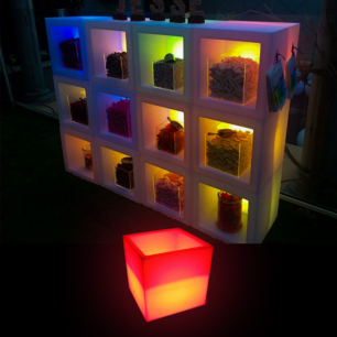 illuminated LED open cubes