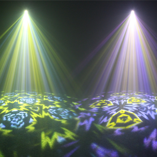 purple yellow kaleido party light projections
