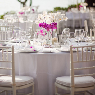 white wedding round table cloth
