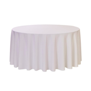 white round table cloth