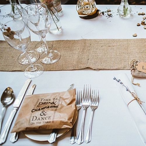 hessian dinner party rustic themed