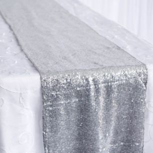 silver sequin table runner