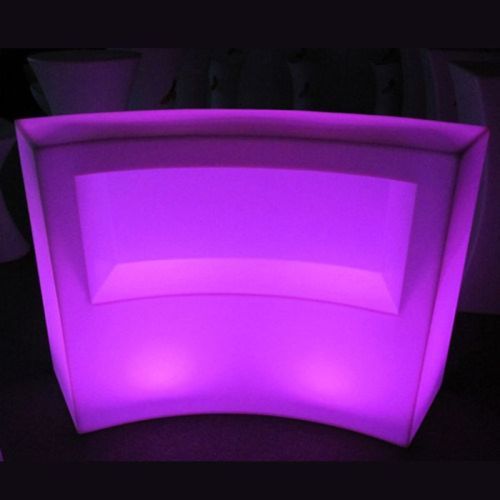 illuminated curved bar inside pink