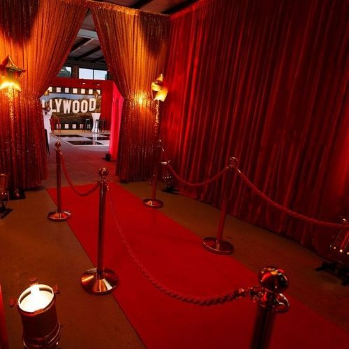 Red Carpet with Bollards Red Hollywood Theme Photoshoot