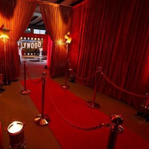 Red Carpet with Bollards Red Hollywood Theme Photoshoot