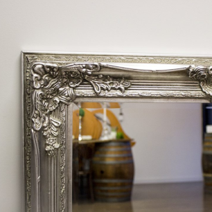 ornate silver medium mirror